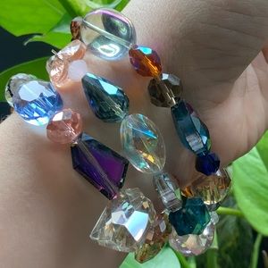 Set of 3 handmade Glass Crystal Bracelets